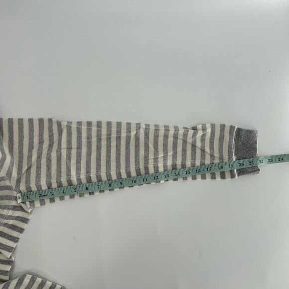 3rd & Army Long Sleeve Pullover Cowl Neck Striped White Grey Hoodie NWT S - Picture 9 of 9
